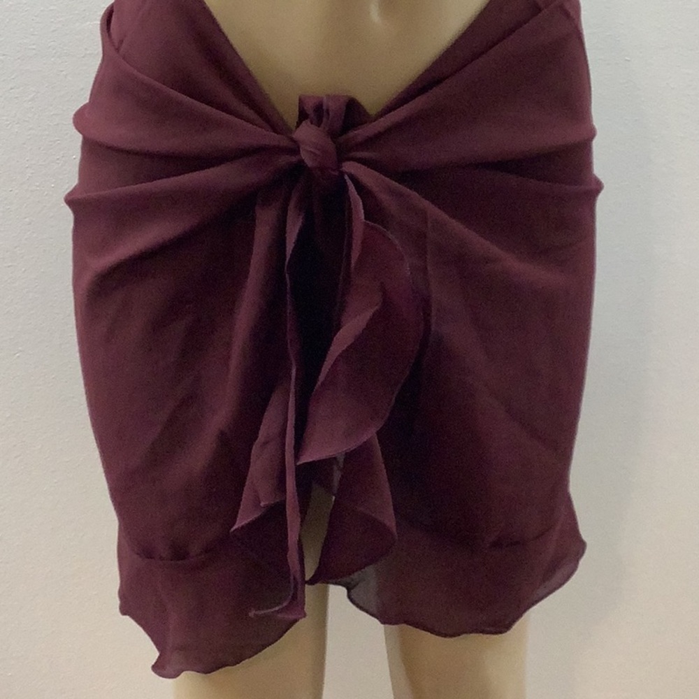 Zuliana Lettuce Trim Tie Sarong. Made in USA. New With Tags